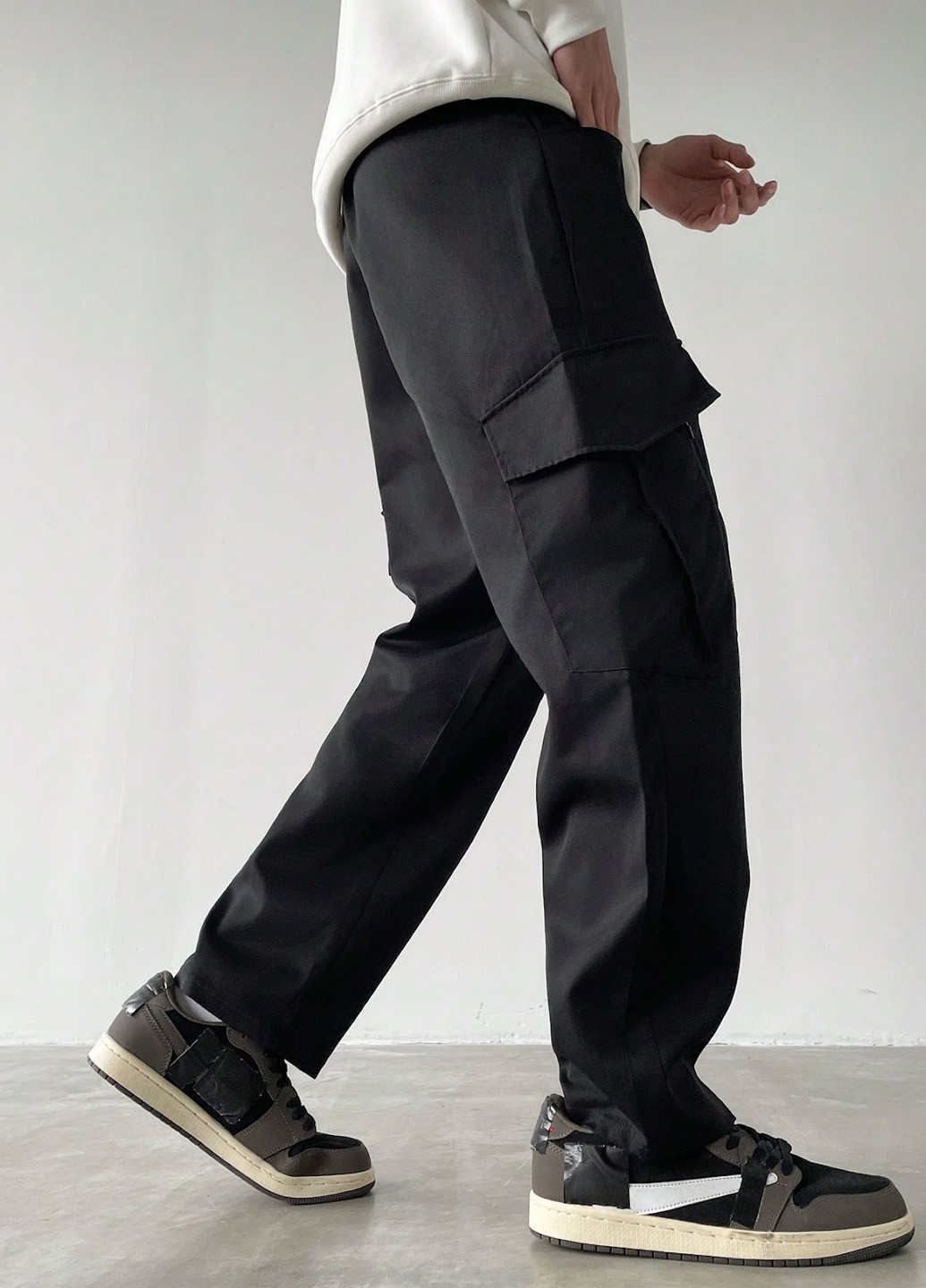 Черные кэжуал демисезонные карго брюки SHEIN