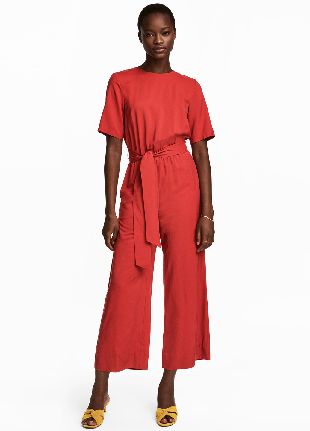 Комбинезон H&M комбинезон-брюки однотонный красный кэжуал