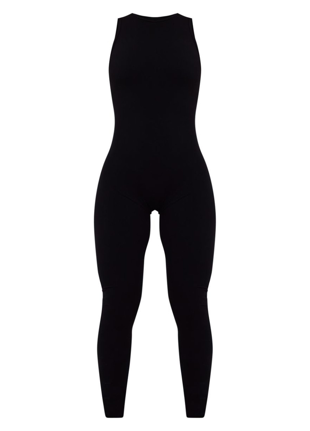 Комбинезон PrettyLittleThing комбинезон-брюки однотонный чёрный повседневный полиамид