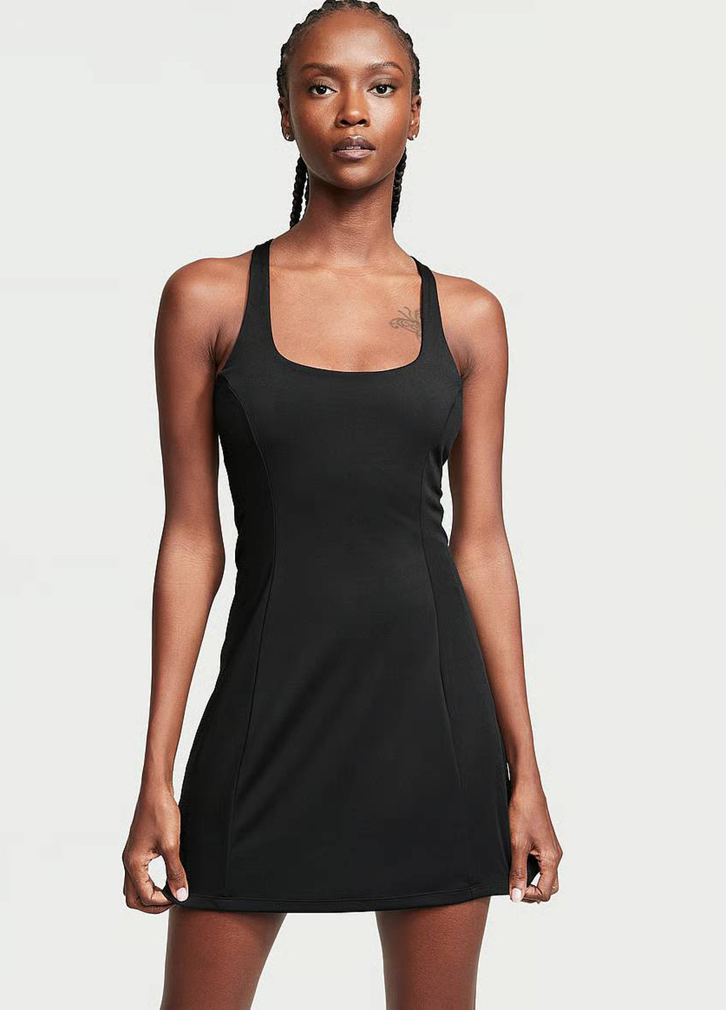 Черное спортивное платье платье-майка Victoria's Secret однотонное