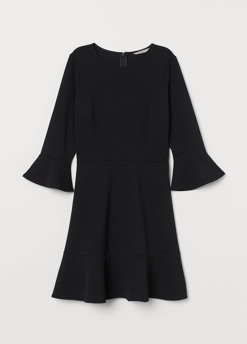 Черное кэжуал платье клеш H&M однотонное