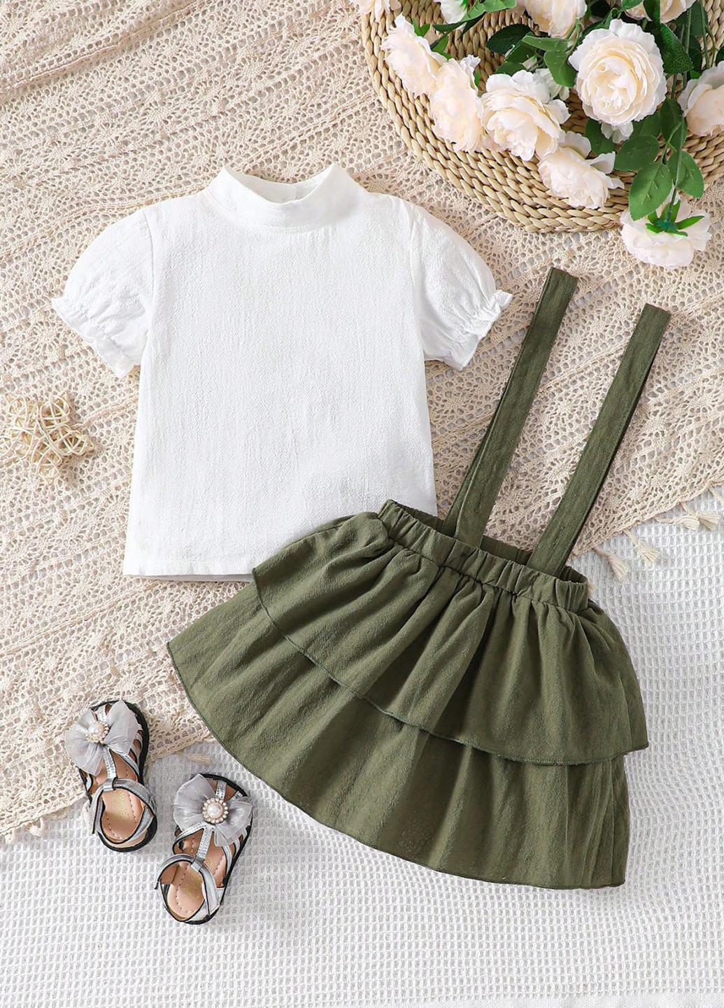 Комбинированный летний комплект (блуза, юбка) SHEIN