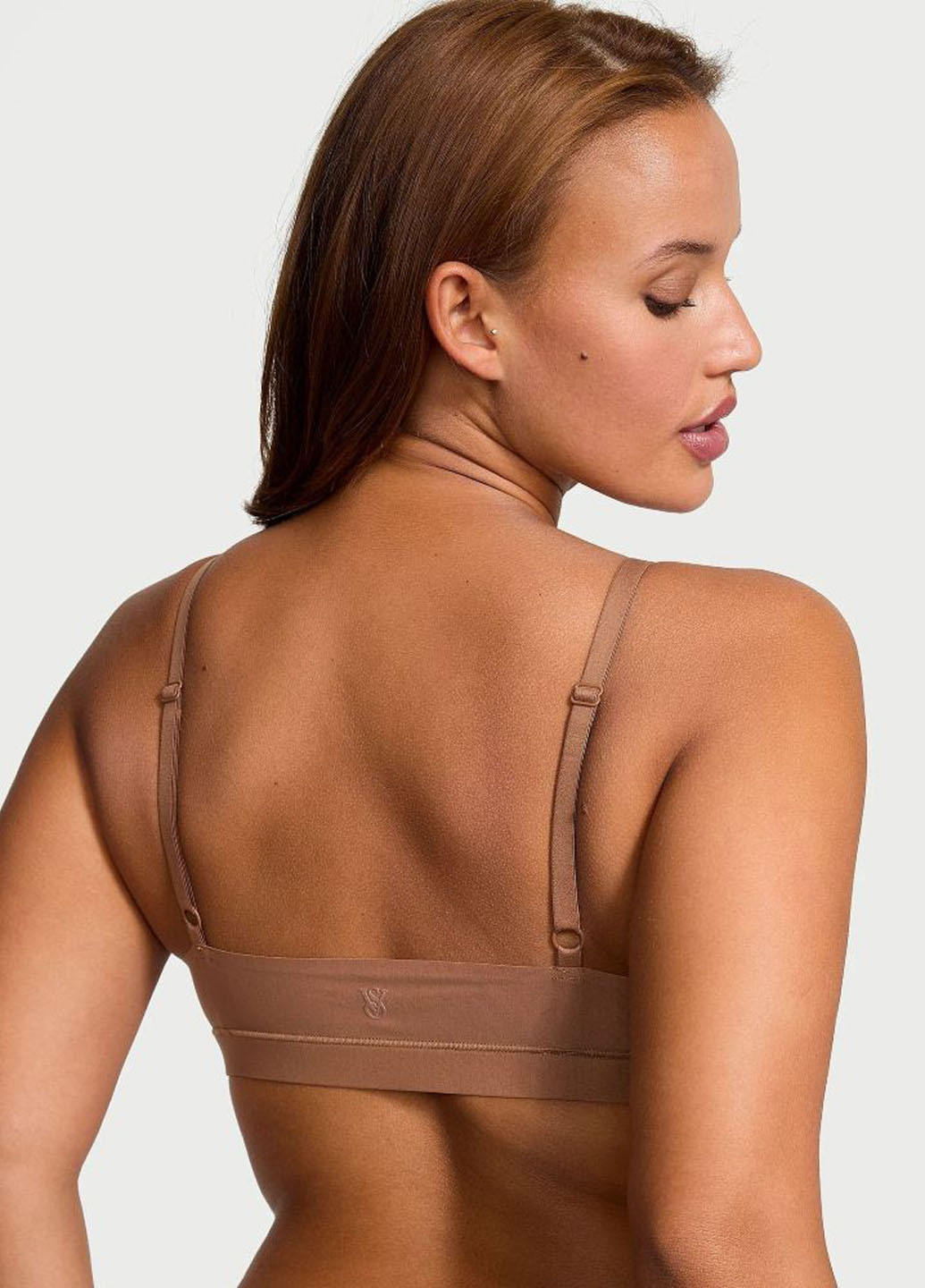 Темно-бежевий безшовний бюстгальтер Victoria's Secret без кісточок еластан