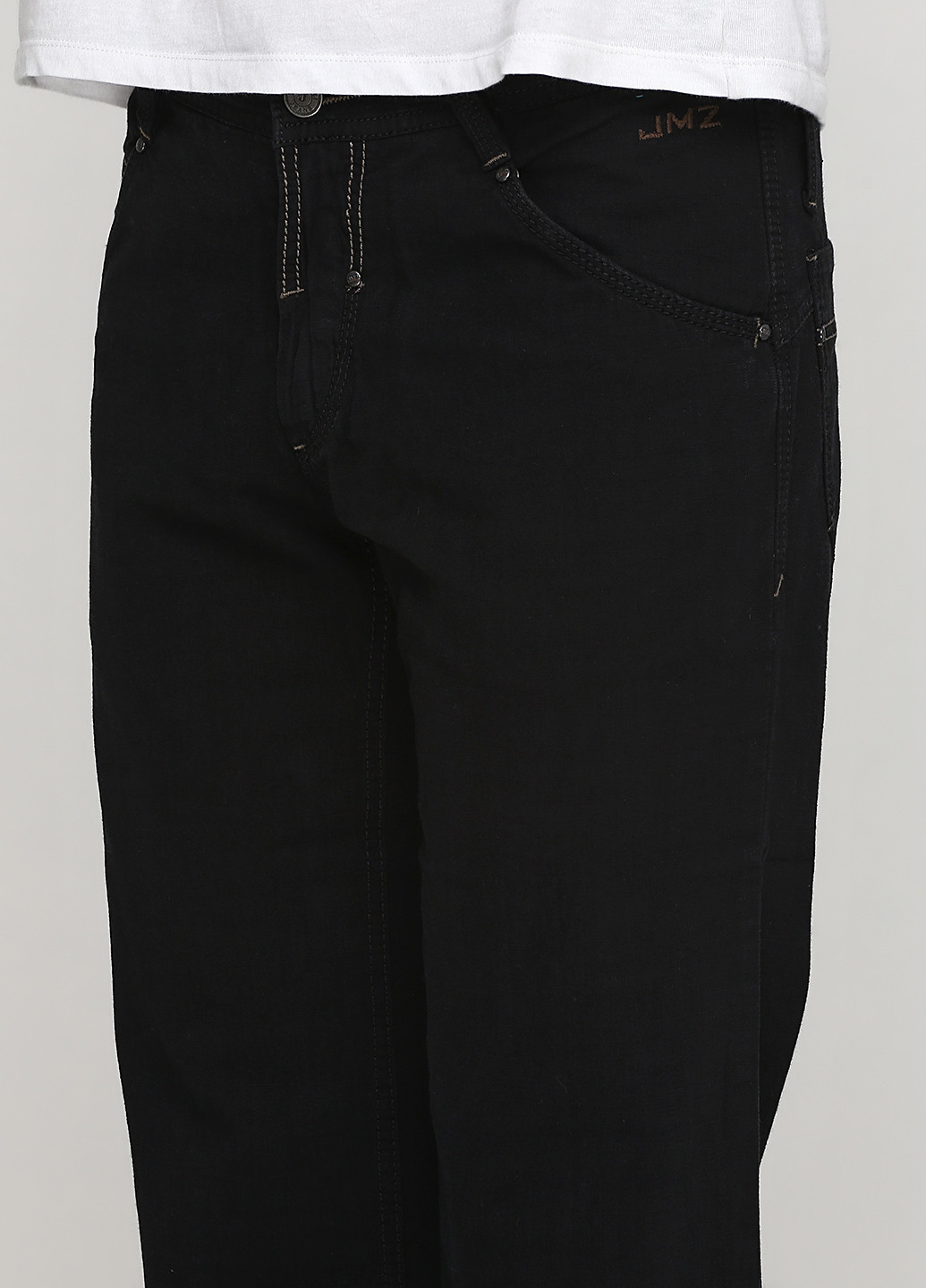 Черные демисезонные прямые джинсы Jemetzzi