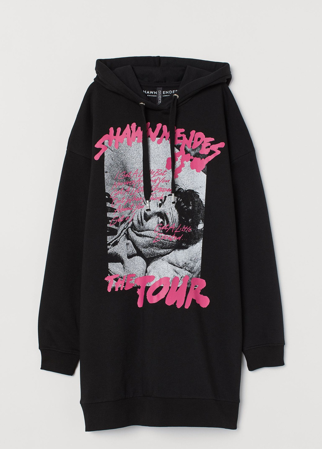 Черное кэжуал платье H&M с надписью