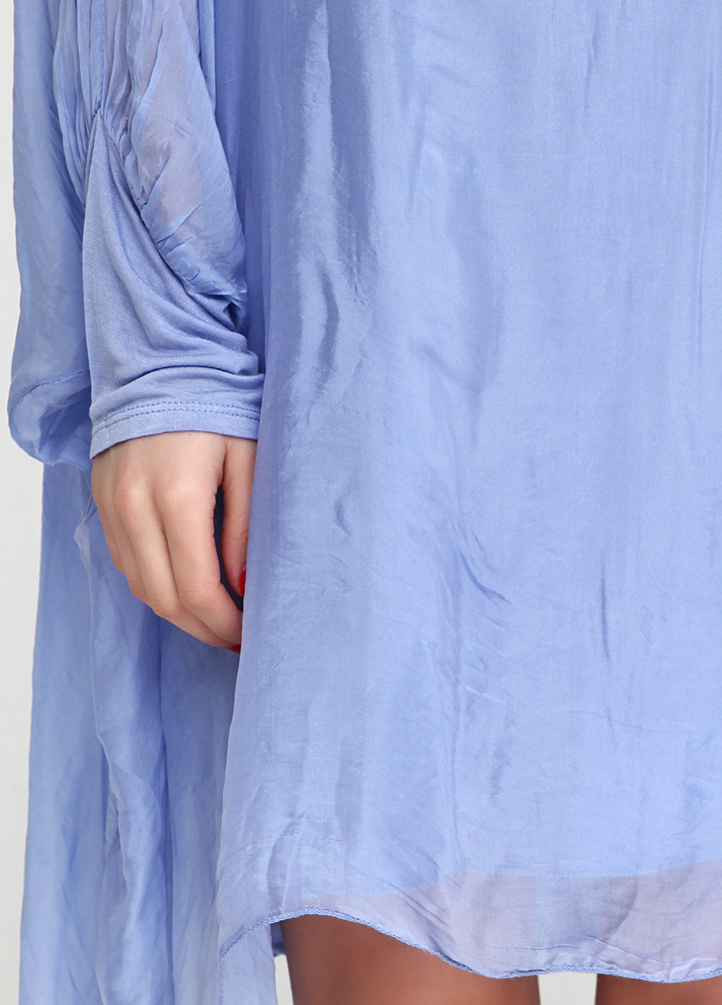Темно-голубое кэжуал платье Fashion однотонное