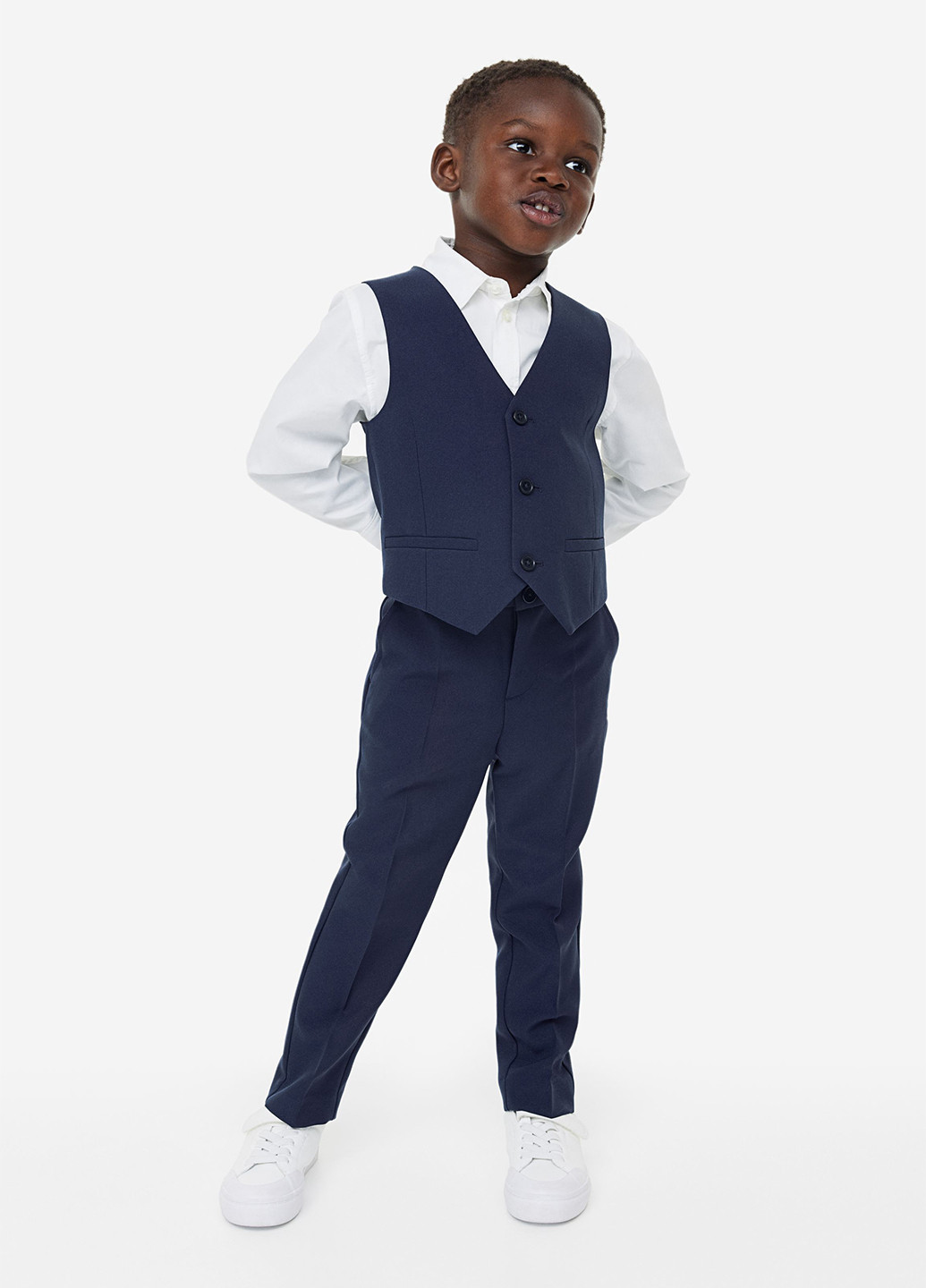 Темно-синие праздничный, кэжуал демисезонные брюки классические H&M