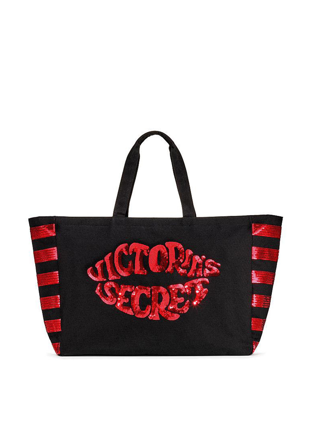 Сумки Victoria's Secret шоппер надпись чёрная кэжуал