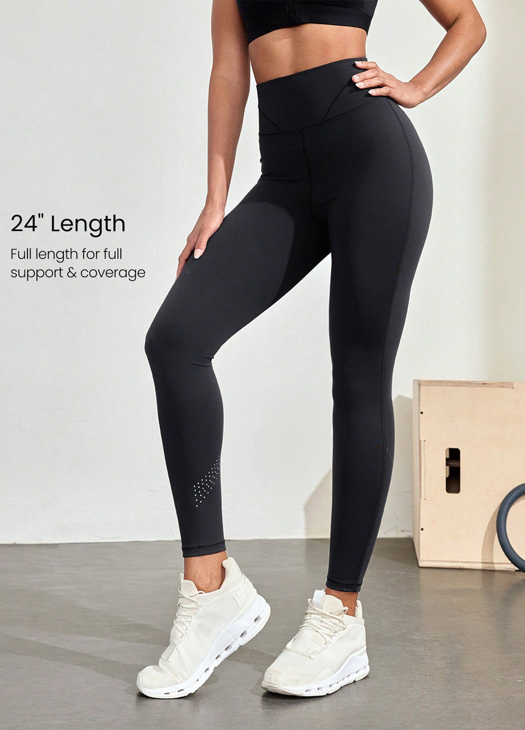 Черные демисезонные леггинсы SHEIN