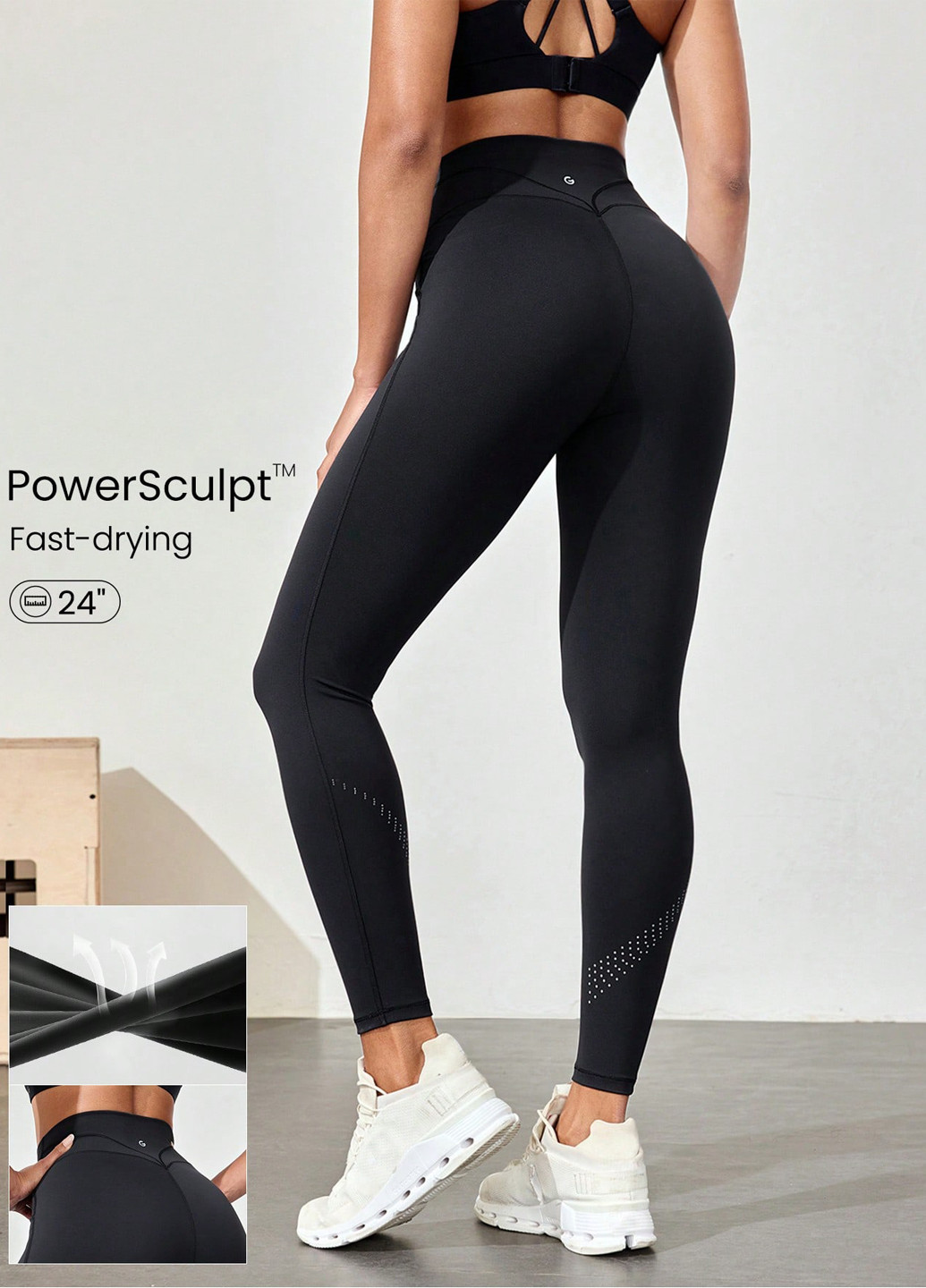 Черные демисезонные леггинсы SHEIN