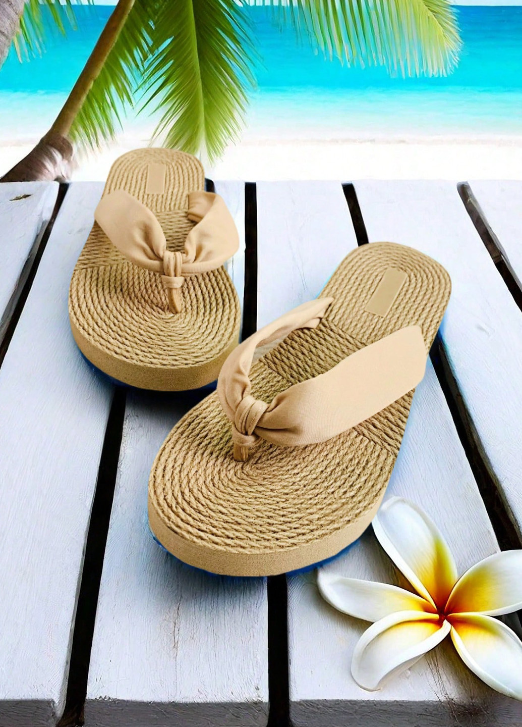 Бежевые кэжуал вьетнамки SHEIN