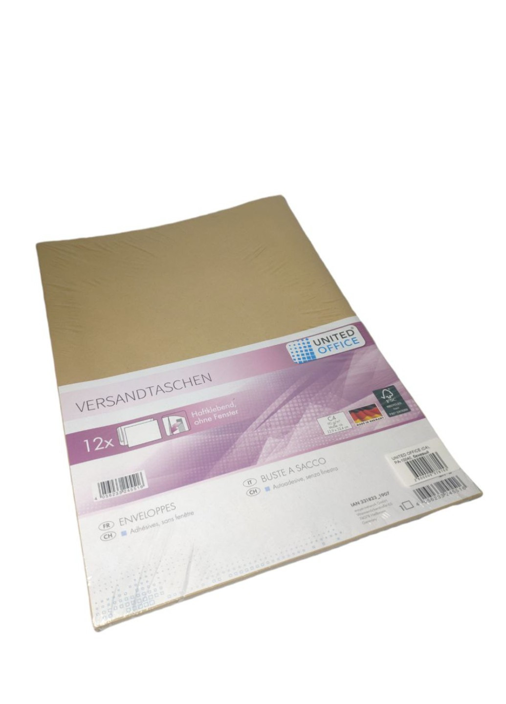 Комплект паперових конвертів С4 12 шт United Office (253262841)