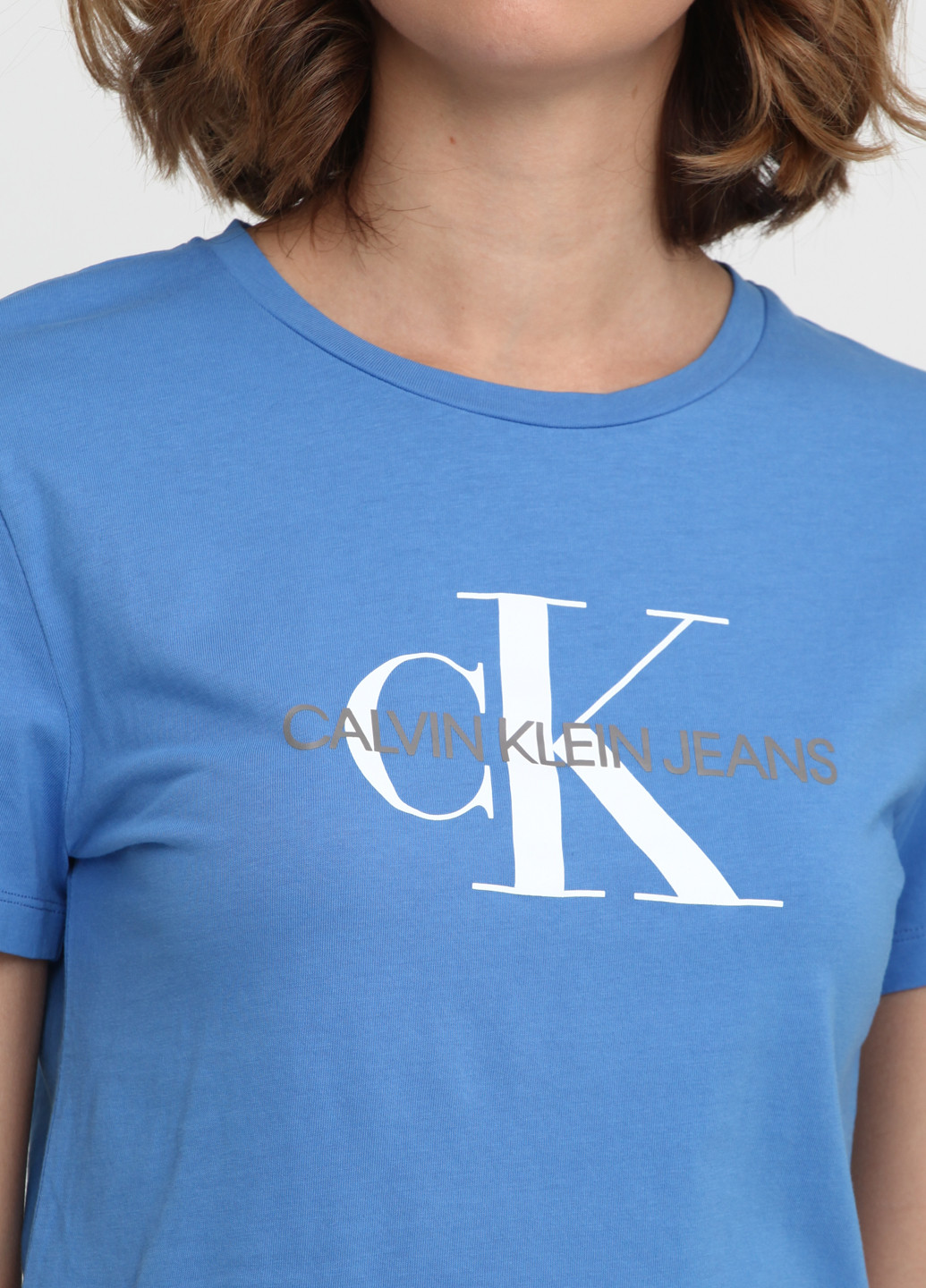 Голубая летняя футболка Calvin Klein Jeans