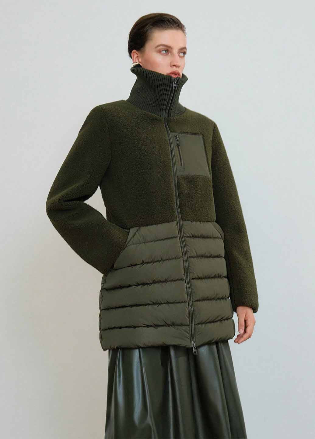 Оливковая (хаки) зимняя куртка SHEIN