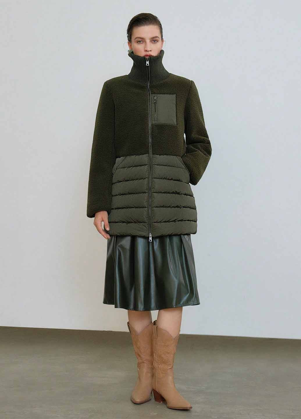 Оливковая (хаки) зимняя куртка SHEIN