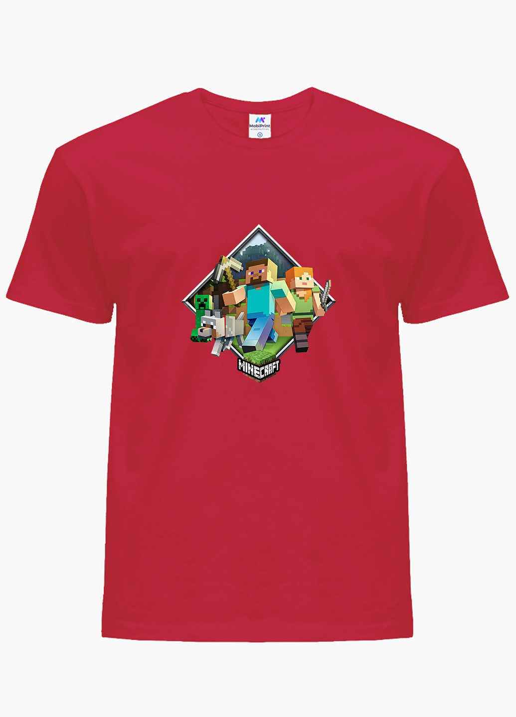 Красная демисезонная футболка детская майнкрафт (minecraft)(9224-1175) MobiPrint