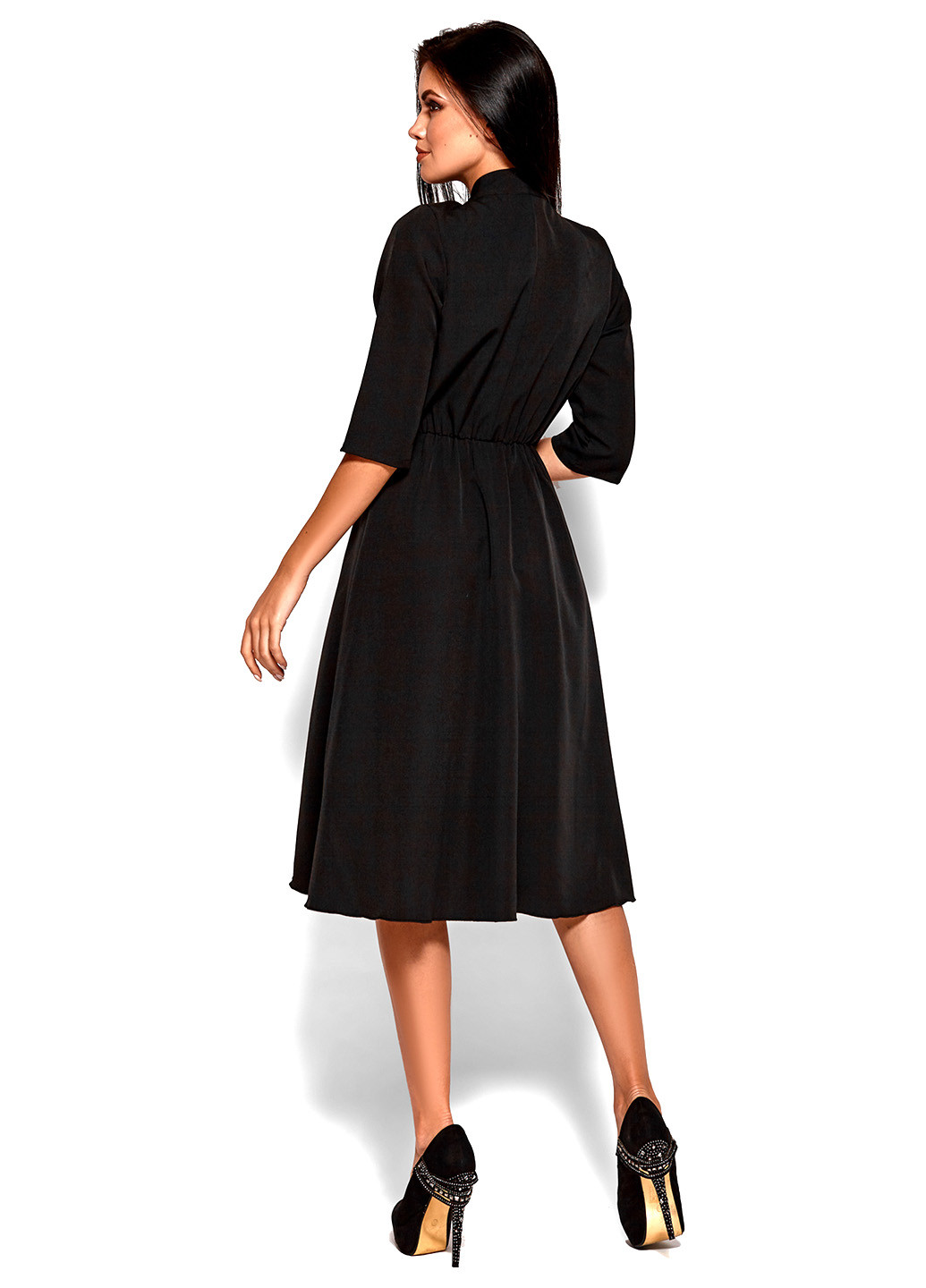 Черное кэжуал платье Karree однотонное