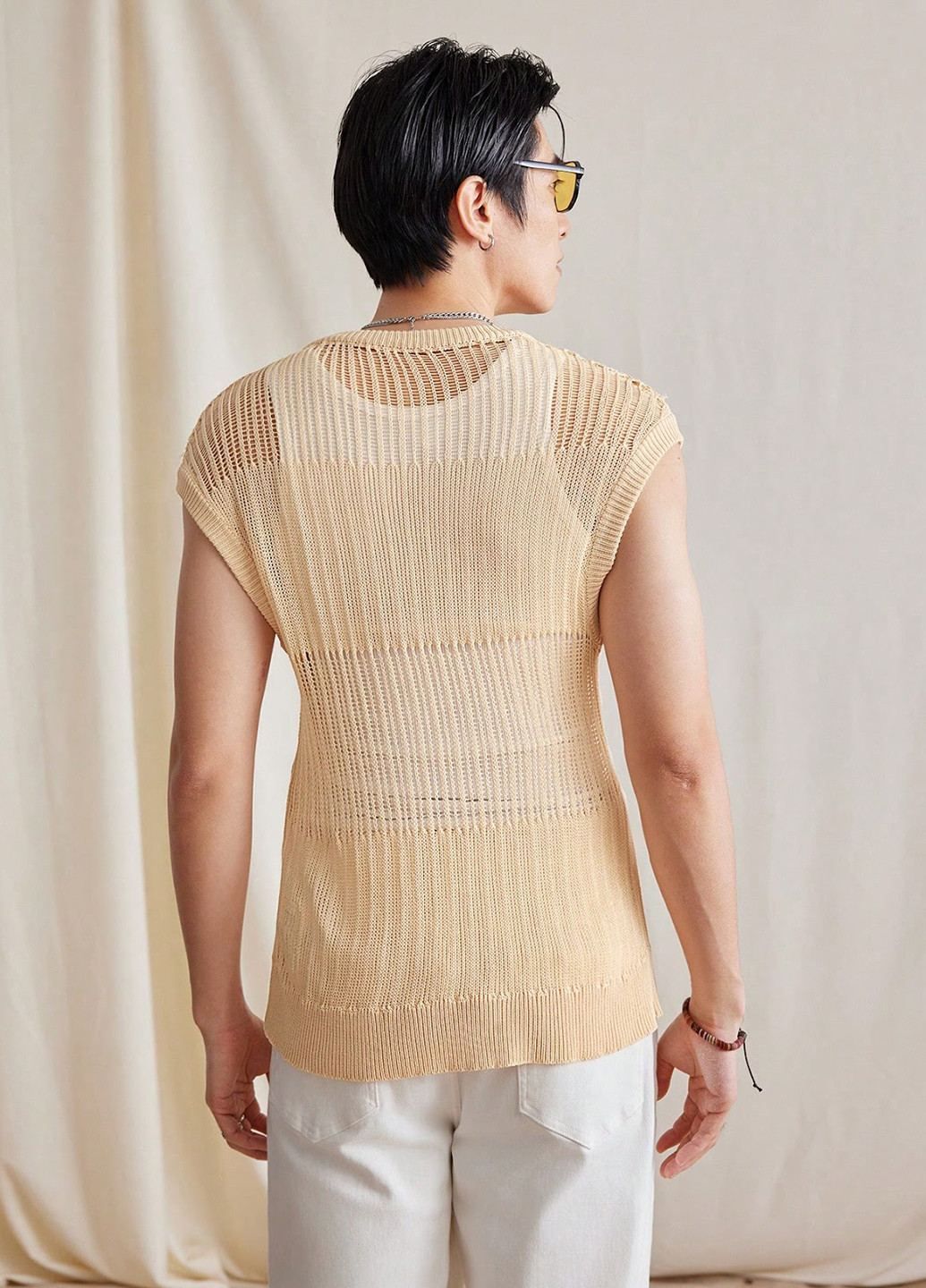 Бежевий літній светр пуловер SHEIN