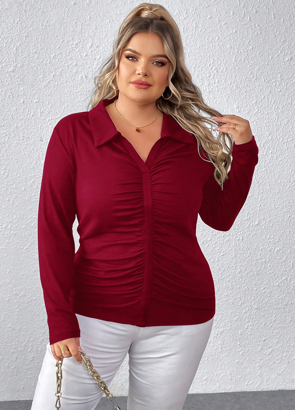 Бордовая блуза SHEIN