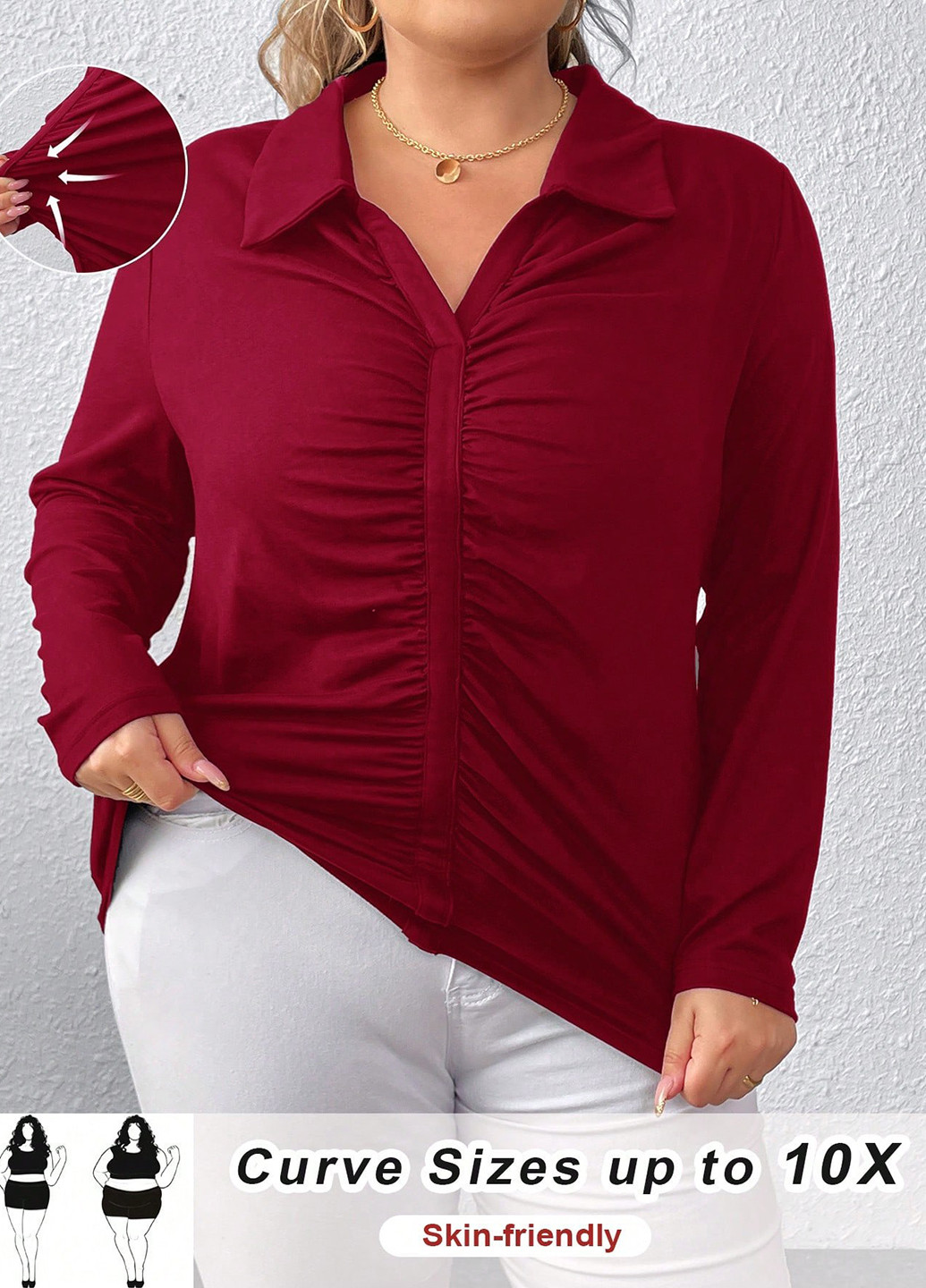 Бордовая блуза SHEIN