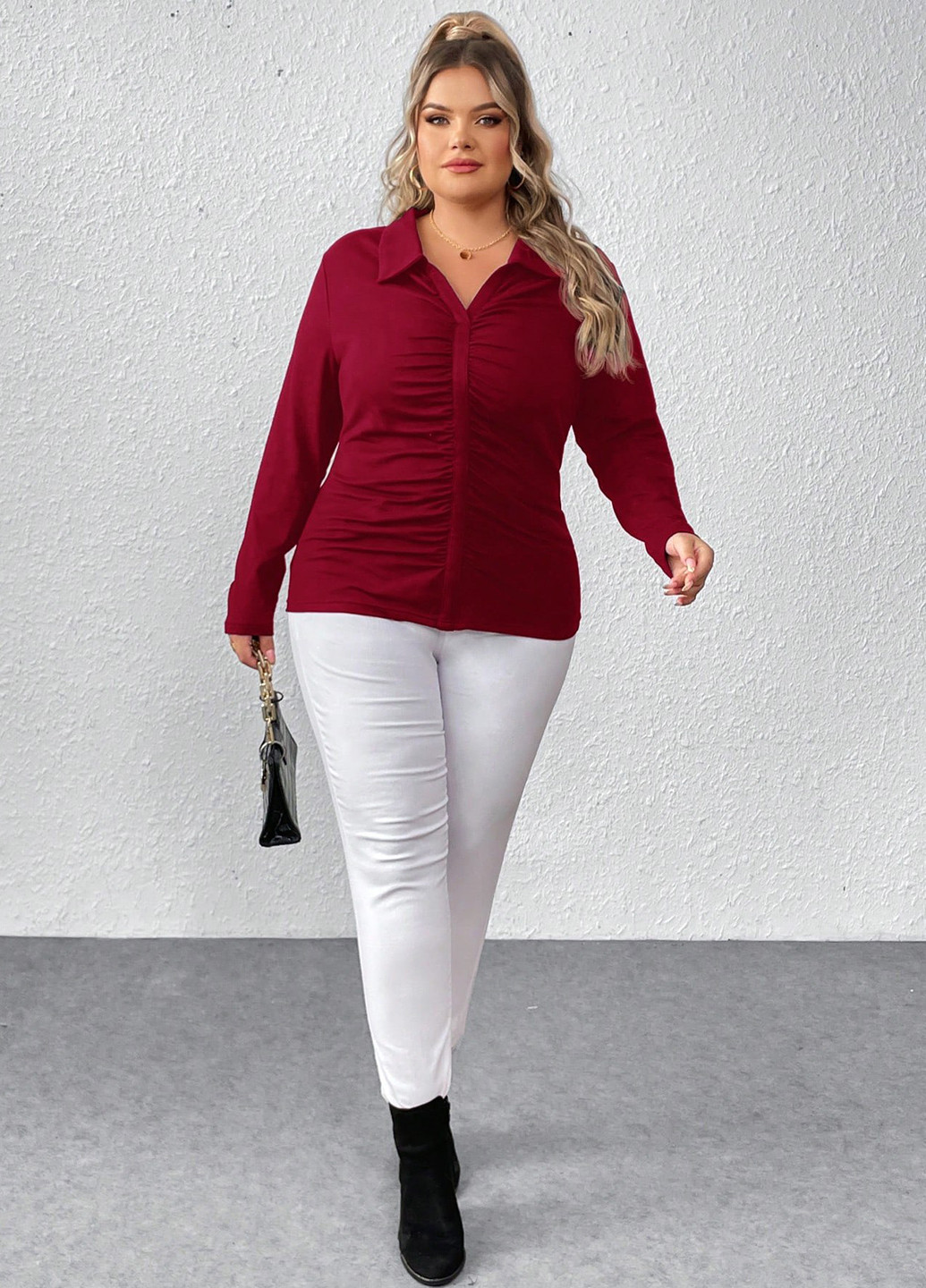 Бордовая блуза SHEIN