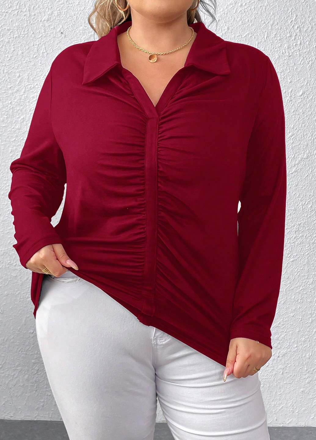 Бордовая блуза SHEIN