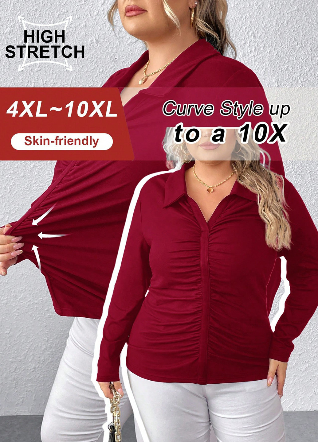 Бордовая блуза SHEIN