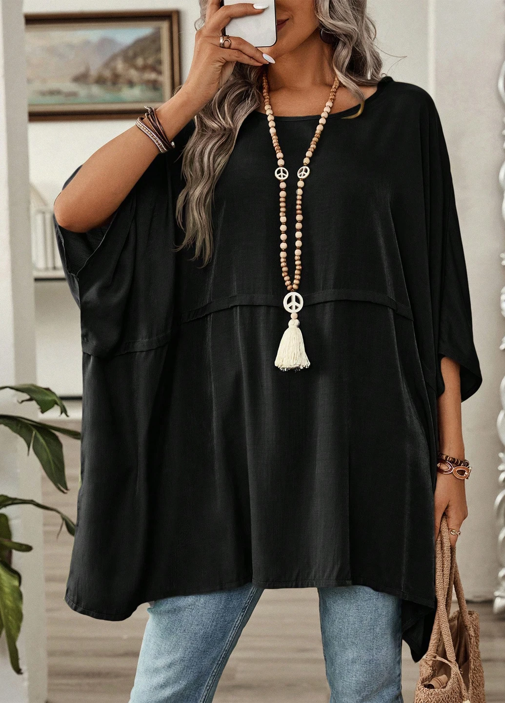 Чорна блуза SHEIN