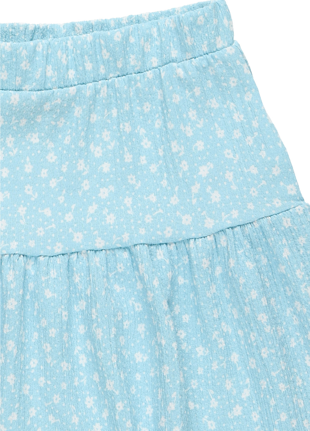 Голубая кэжуал цветочной расцветки юбка C&A а-силуэта (трапеция)