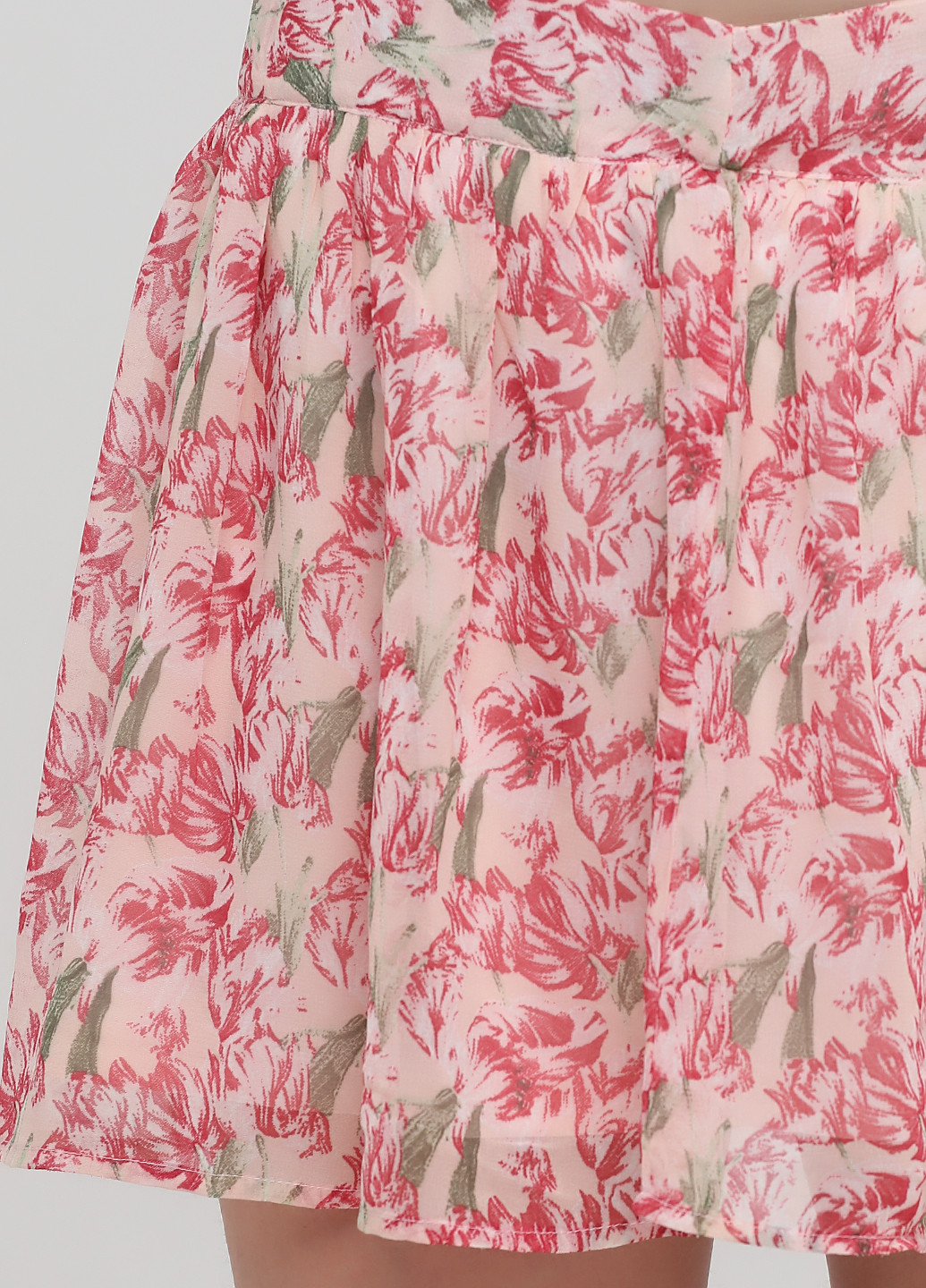 Светло-розовая кэжуал цветочной расцветки юбка Urban клешированная