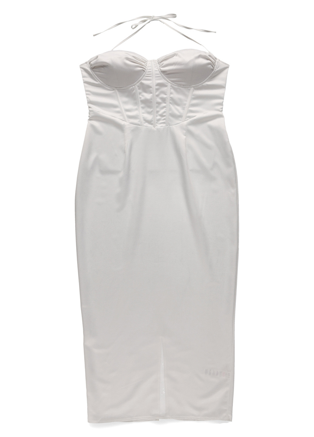 Белое вечернее, кэжуал платье с корсетом PrettyLittleThing однотонное