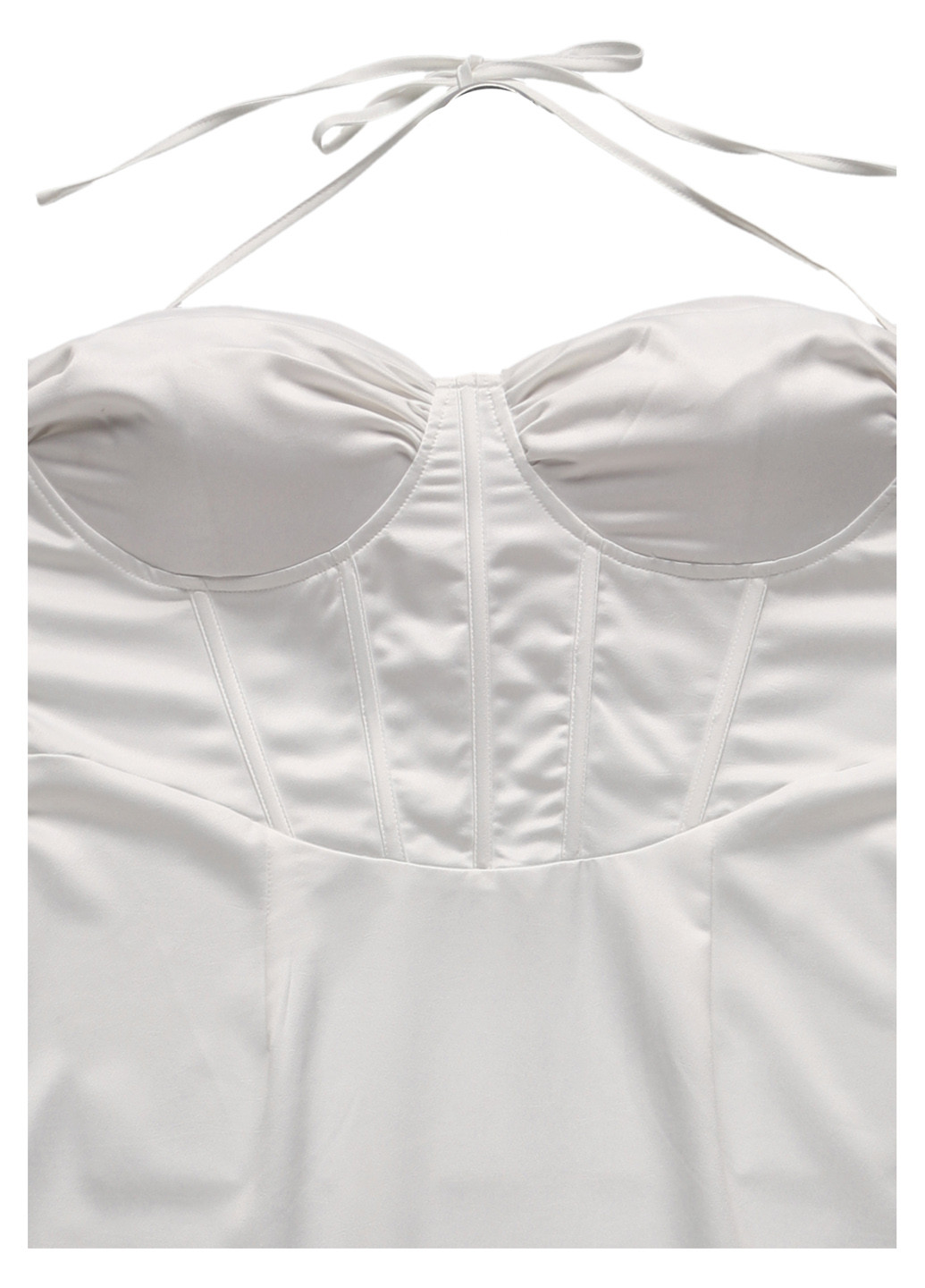 Белое вечернее, кэжуал платье с корсетом PrettyLittleThing однотонное