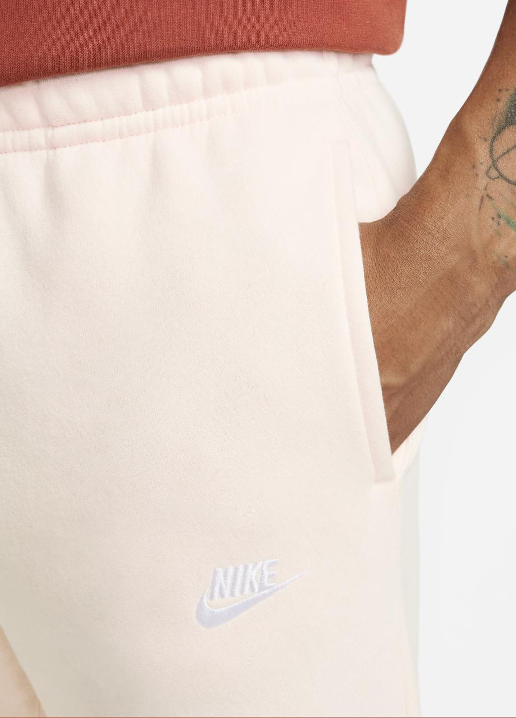 Кремовые спортивные демисезонные прямые брюки Nike