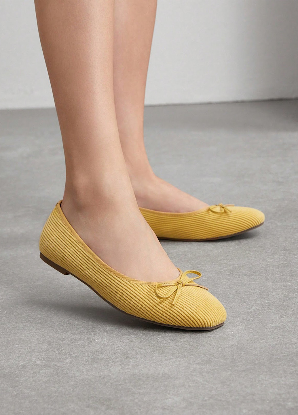 Женские туфли SHEIN | жёлтые однотонные бант текстиль (330750154)