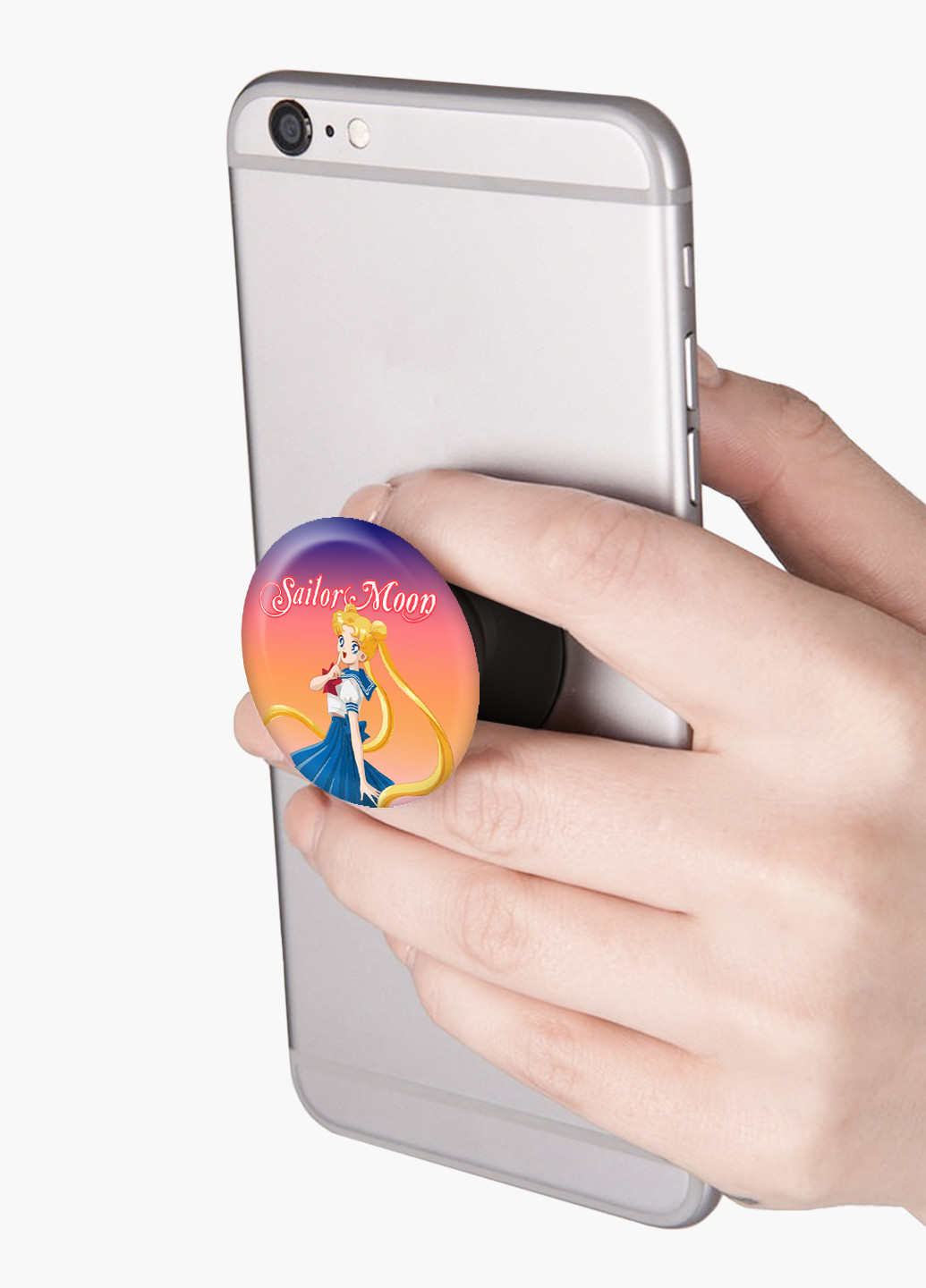 Попсокет (Popsockets) тримач для смартфону Сейлор Мун (Sailor Moon) (8754-2928) Чорний MobiPrint (229014754)