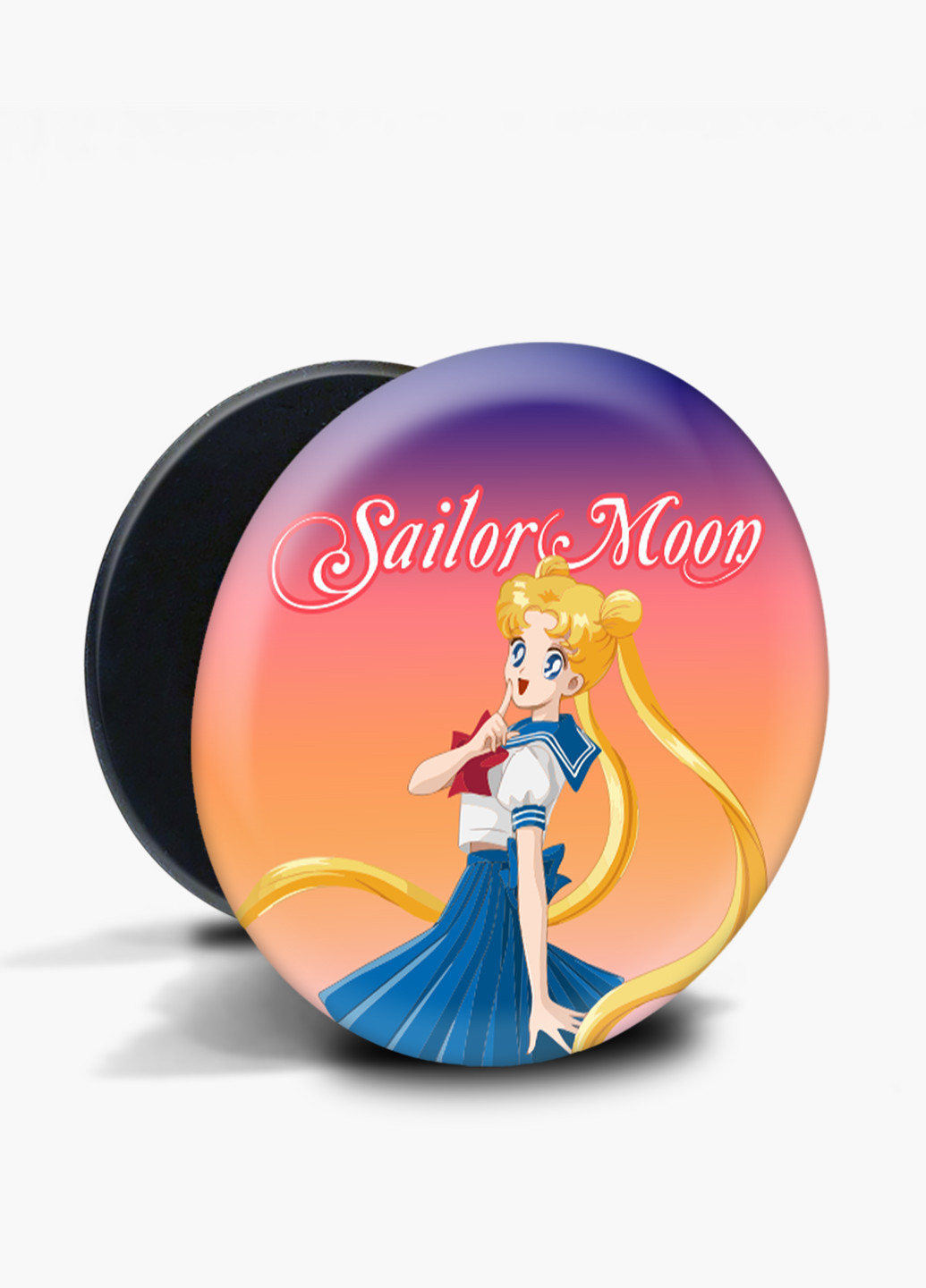 Попсокет (Popsockets) тримач для смартфону Сейлор Мун (Sailor Moon) (8754-2928) Чорний MobiPrint (229014754)