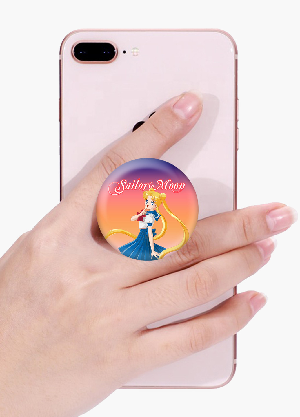 Попсокет (Popsockets) тримач для смартфону Сейлор Мун (Sailor Moon) (8754-2928) Чорний MobiPrint (229014754)