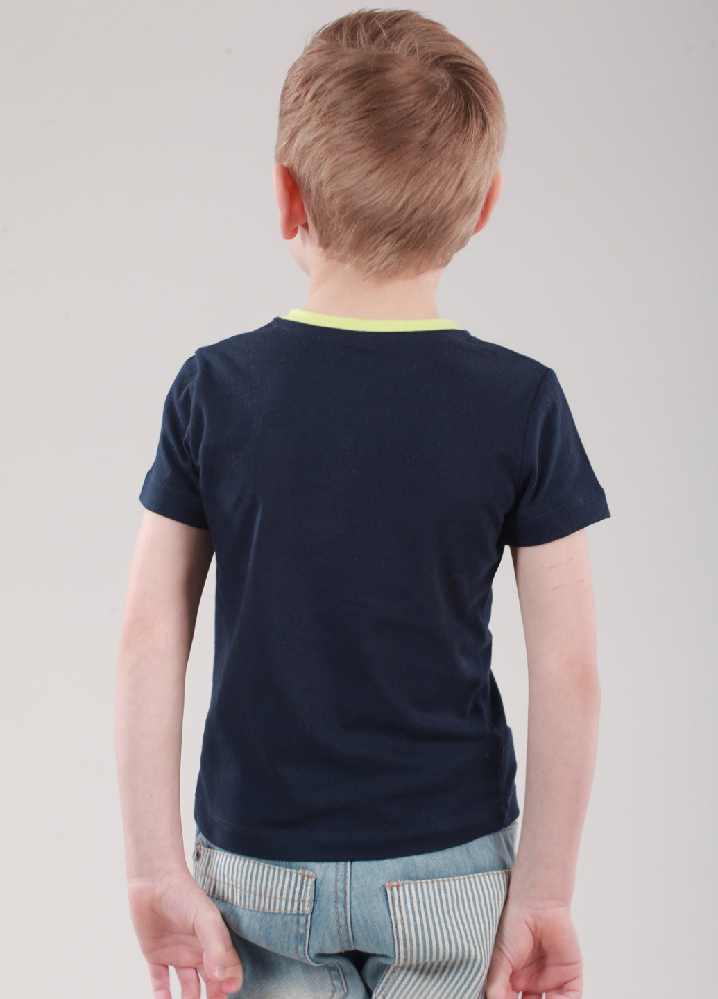Темно-синяя летняя футболка с коротким рукавом Vidoli