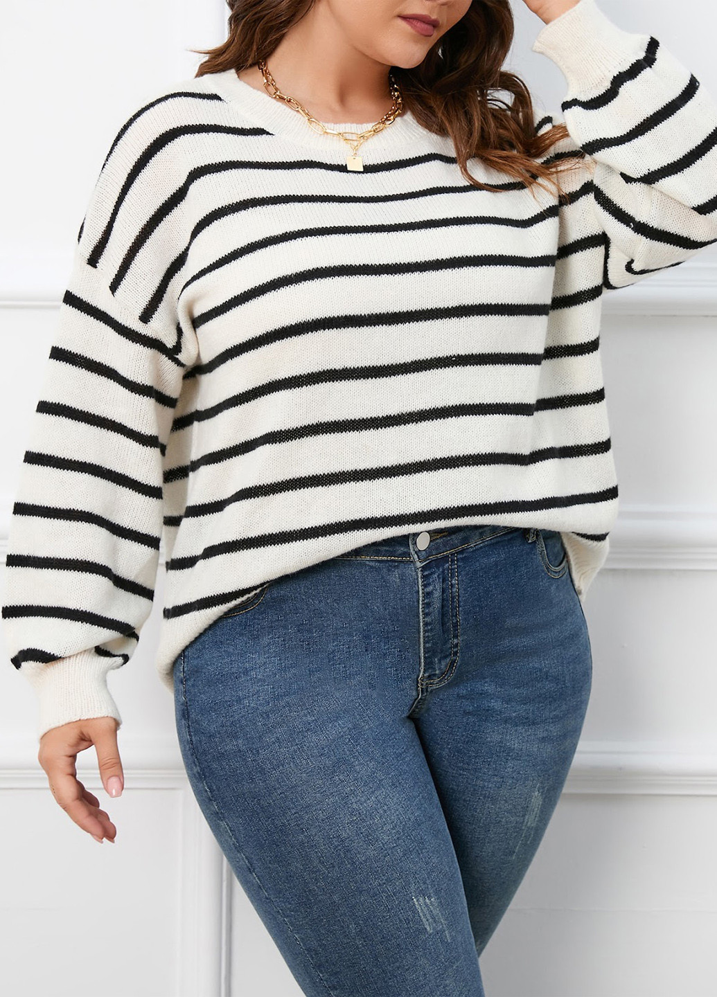 Чорно-білий демісезонний джемпер SHEIN