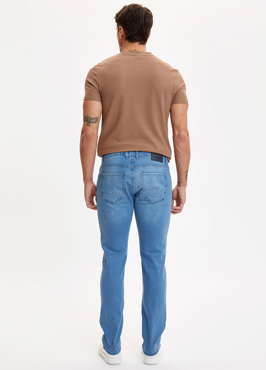 Голубые демисезонные прямые джинсы DeFacto