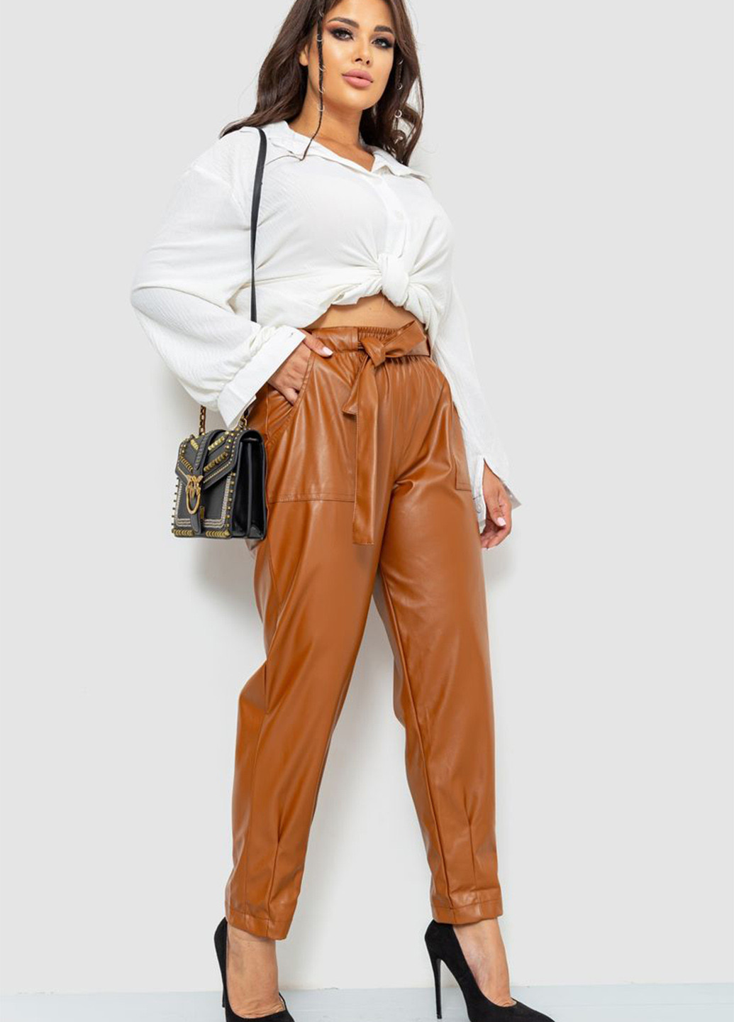 Светло-коричневые кэжуал демисезонные зауженные брюки Ager