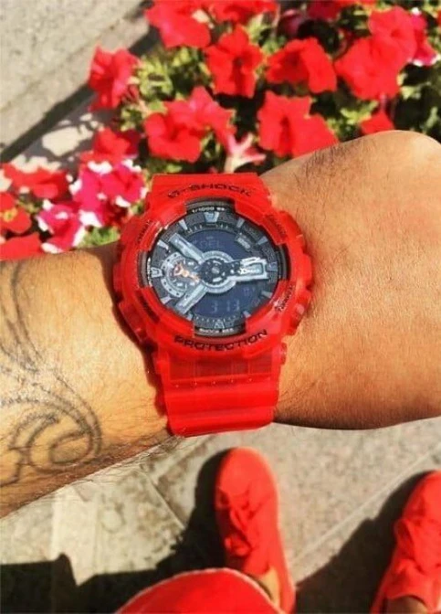 Мужские Часы GA-110CR-4AER кварцевые спортивные Casio (226691532)