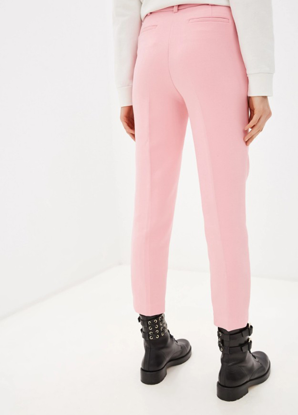 Светло-розовые кэжуал демисезонные зауженные, укороченные брюки Pinko