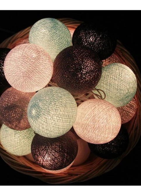 Гірлянда тайські ліхтарики CBL Smoky Mint 20 кульок, 3.7 м Cotton Ball Lights 1340 (252644057)