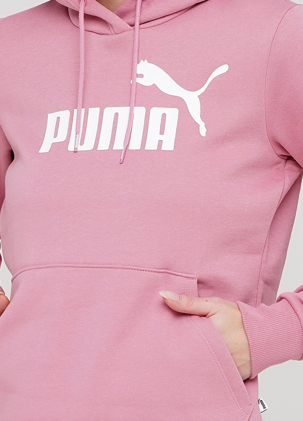 Худи Puma надписи розовые спортивные трикотаж, хлопок