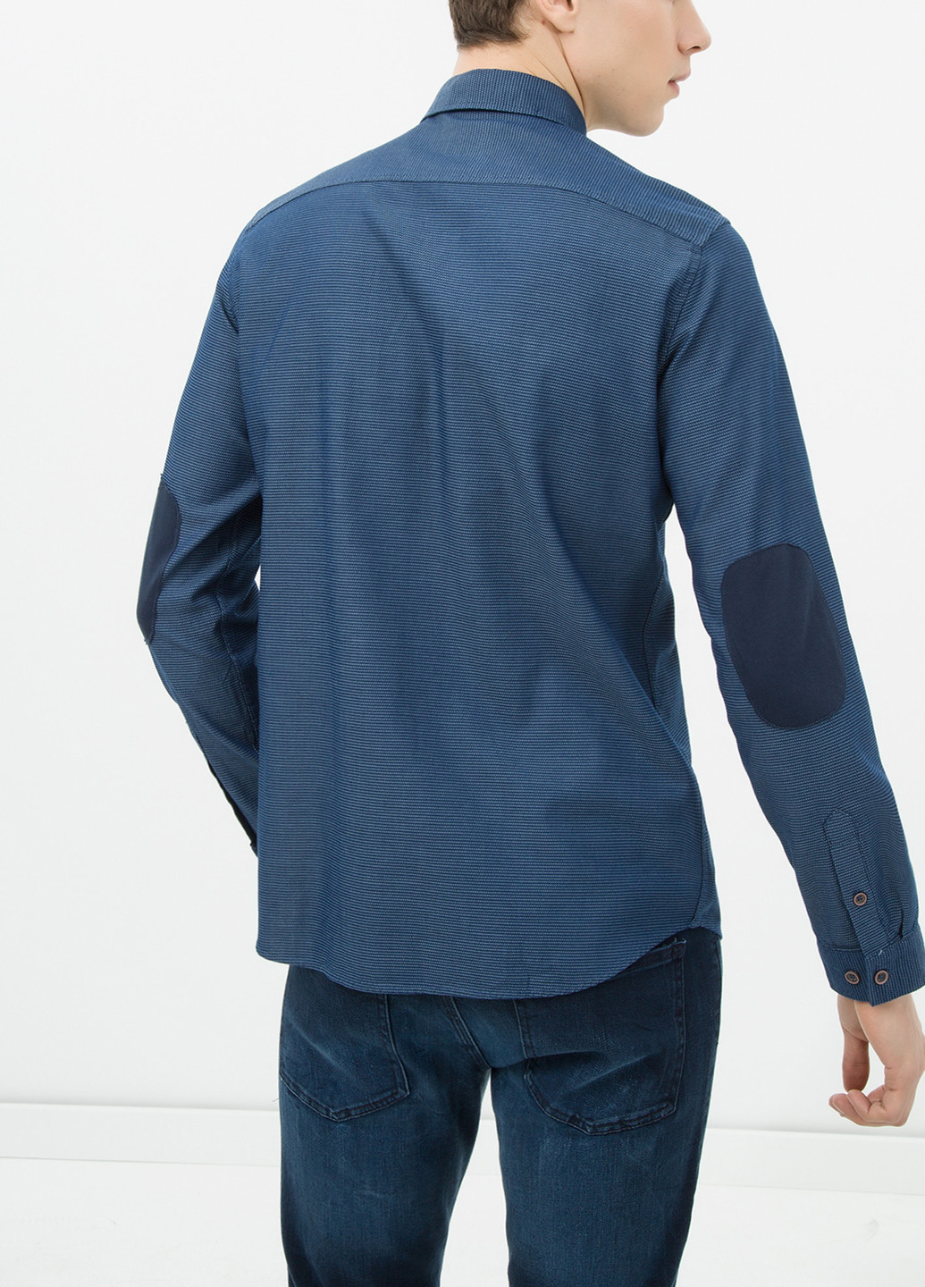 Темно-синяя кэжуал рубашка меланж KOTON