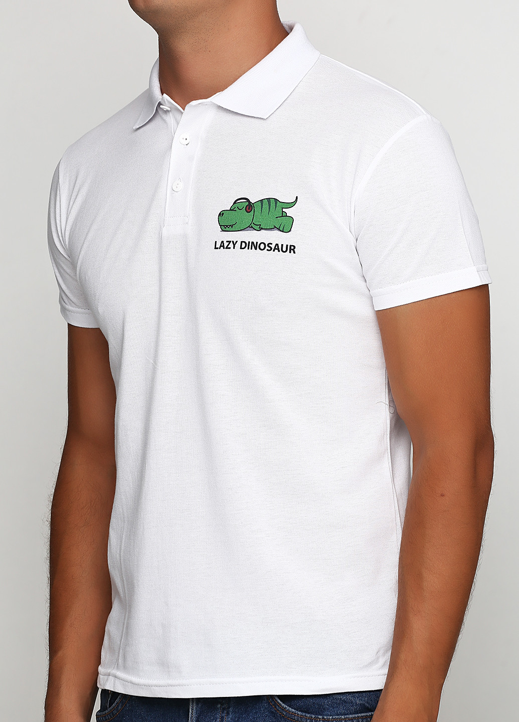 Бежевая футболка-поло для мужчин Tryapos с рисунком