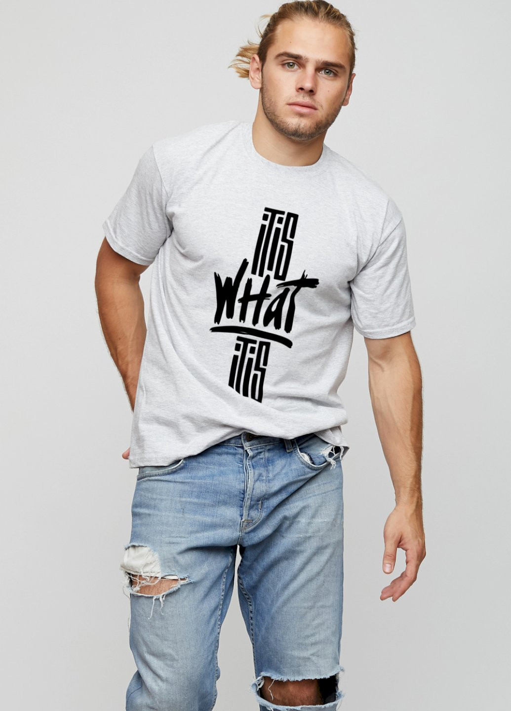 Серая футболка мужская basic YAPPI