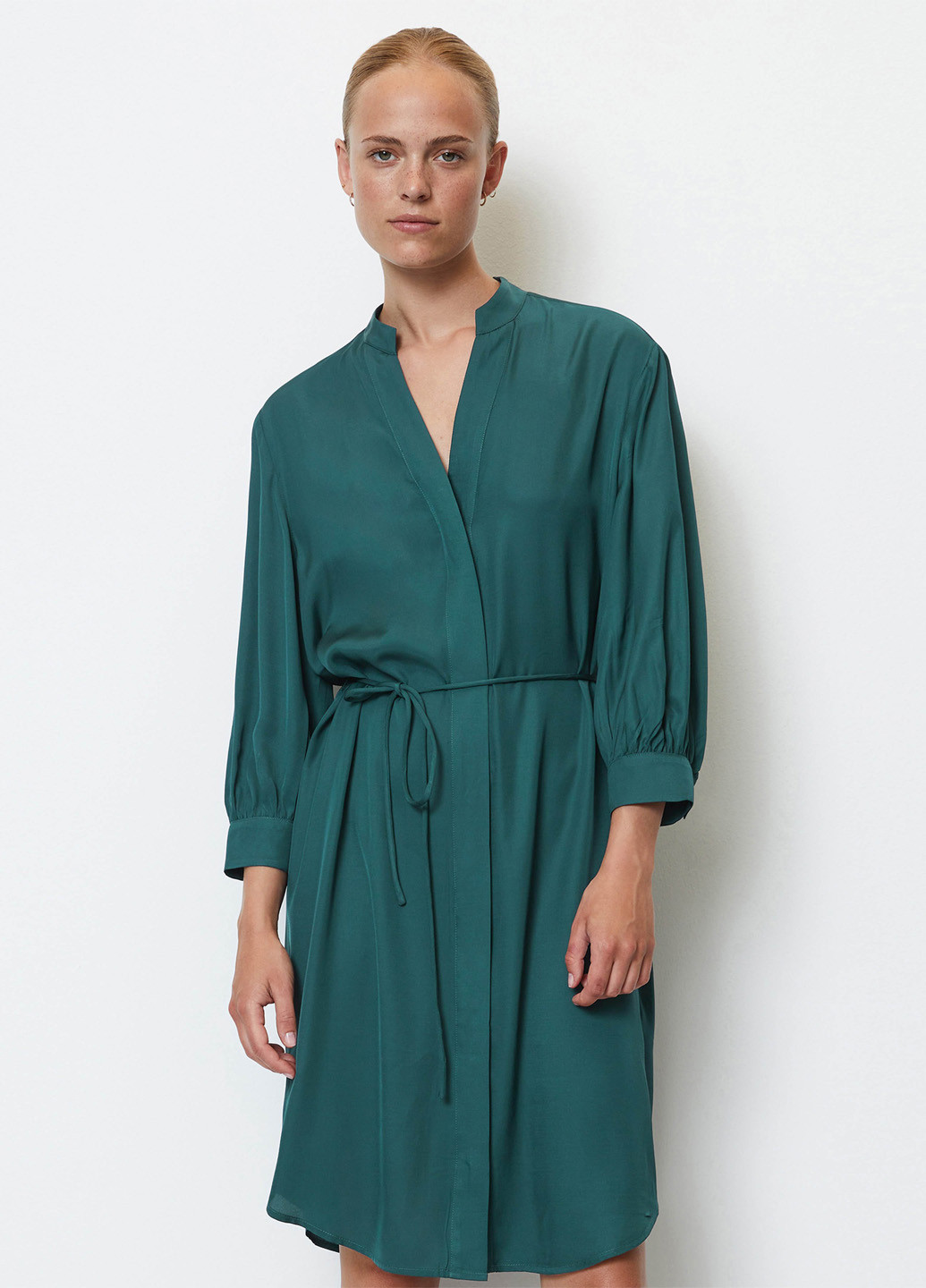 Зеленое кэжуал платье рубашка Marc O'Polo однотонное