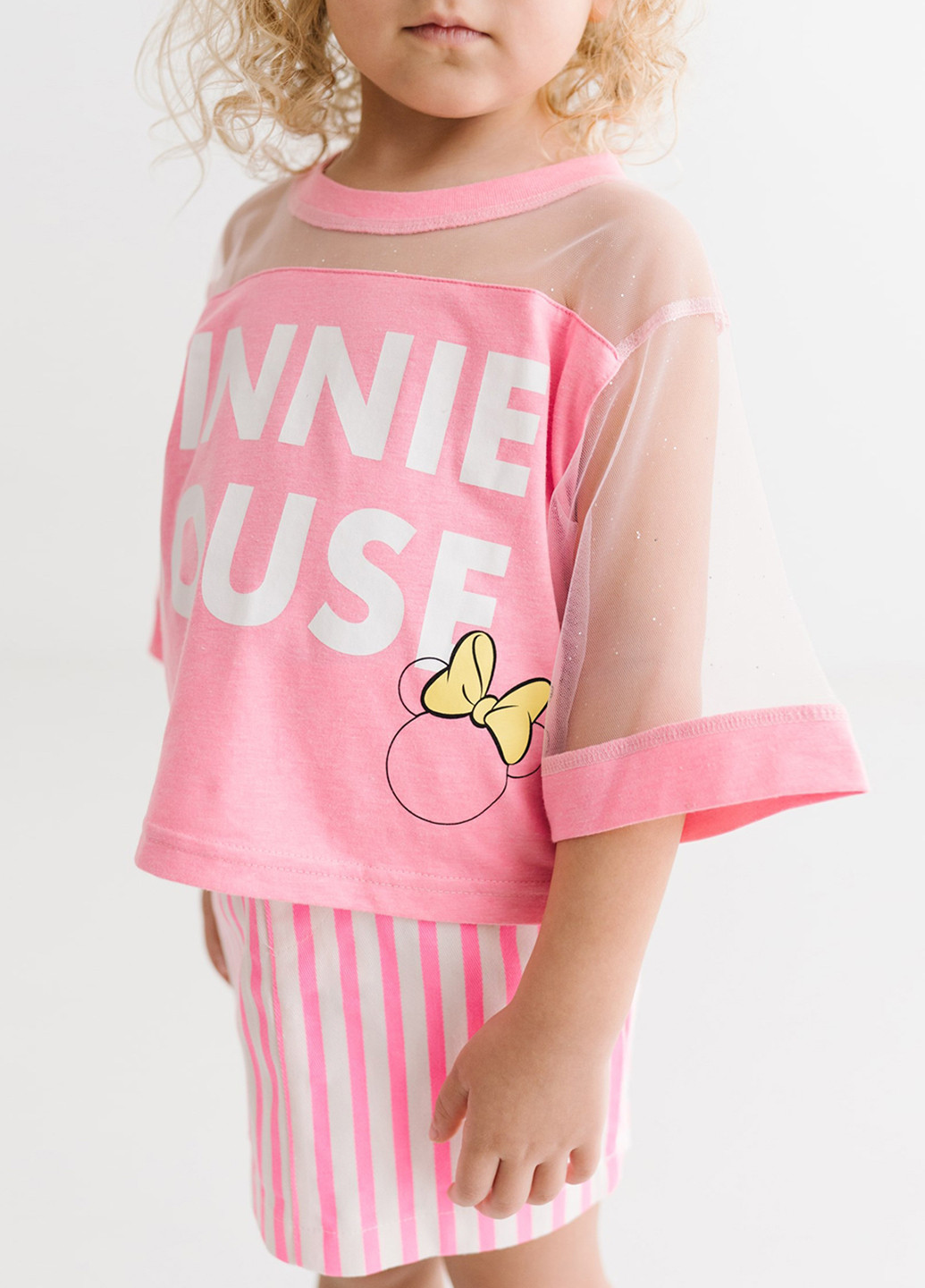 Світло-рожевий літній комплект (футболка, шорти) Disney